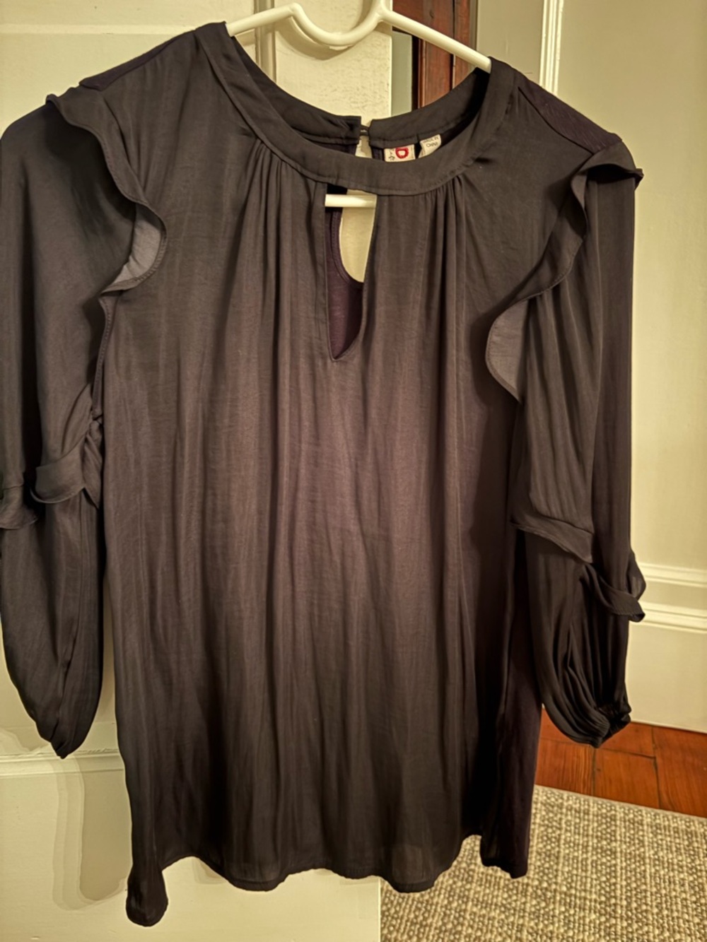 dolan Black Ruffle Blouse